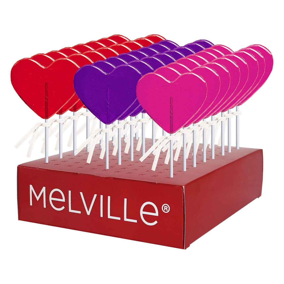 Classic Heart Lollipops - Assorted - Display Stand