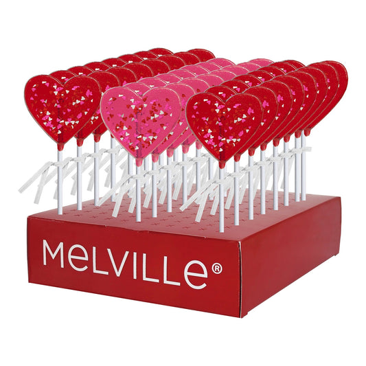 Confetti Heart Lollipops - Assorted - Display Stand