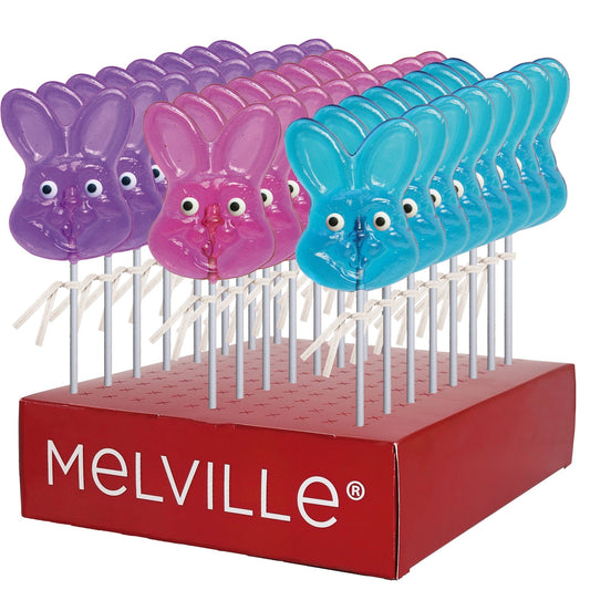 Chubby Bunny Lollipops - Assorted Colors - Display Stand