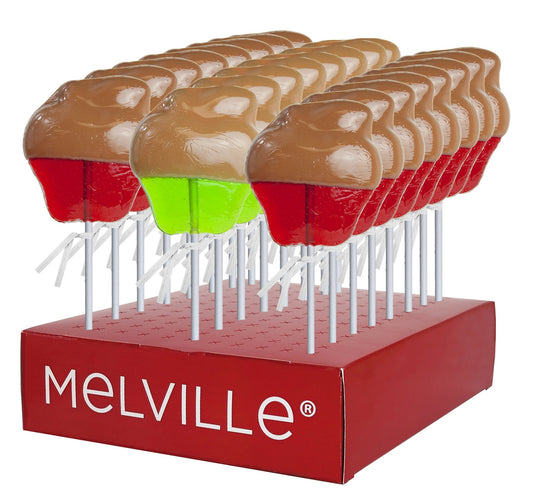 Caramel-Dipped Apple Lollipops - Red & Green - Display Stand