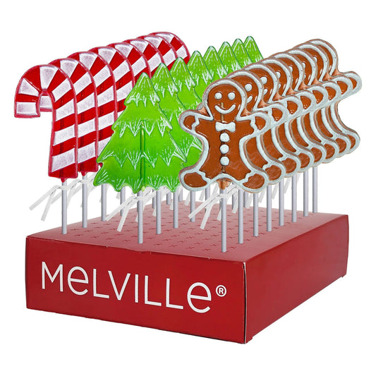 Frosted Holiday Lollipops - Assorted - Display Stand