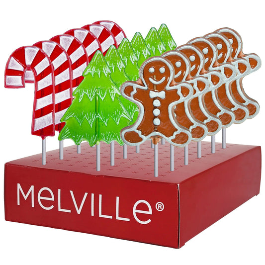 Frosted Holiday Lollipops Assorted - Display Stand