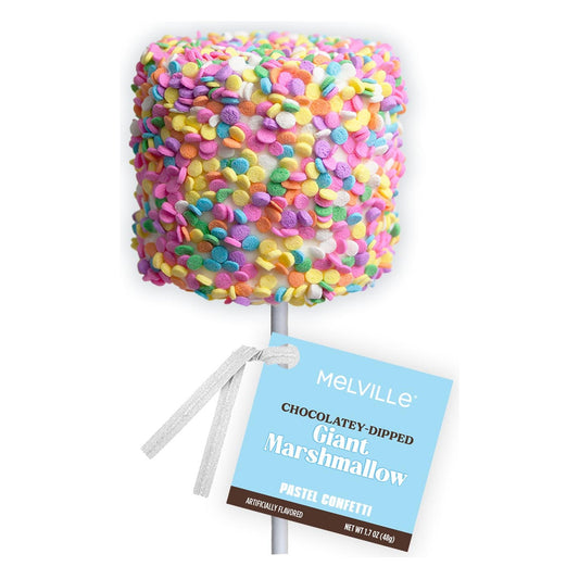 Giant Marshmallow Pops - Spring Confetti White Chocolatey-Dipped - Bulk