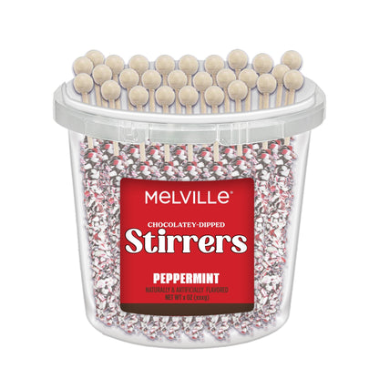 Chocolatey Stirrers 30ct Bucket - Peppermint Dark Chocolatey