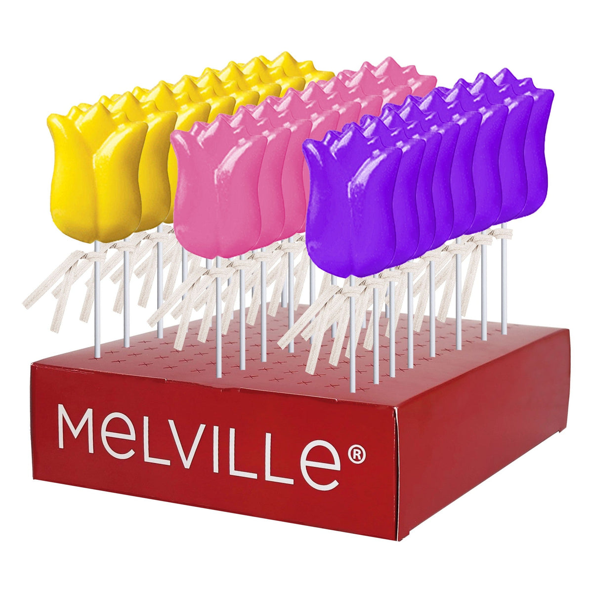 Tulip Flower Lollipops - Assorted - Display Stand
