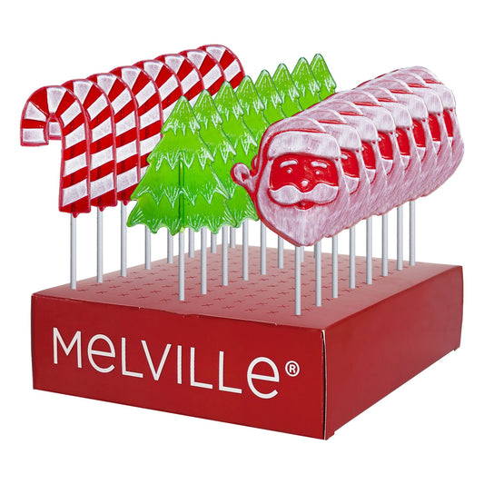 Frosted Holiday Workshop Lollipops Assorted - Display Stand