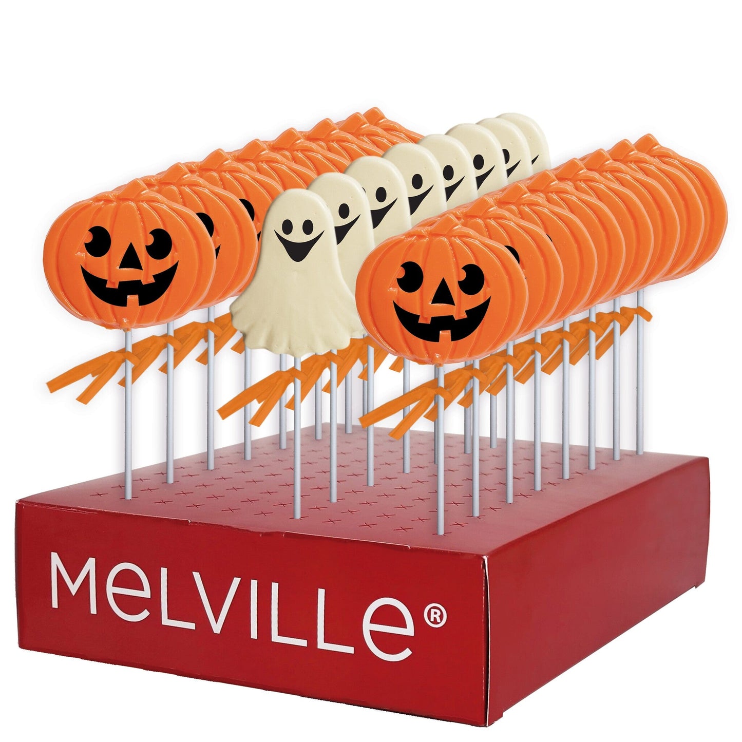 Jack-O-Lantern and Ghost Halloween Lollipops Assorted - Display Stand