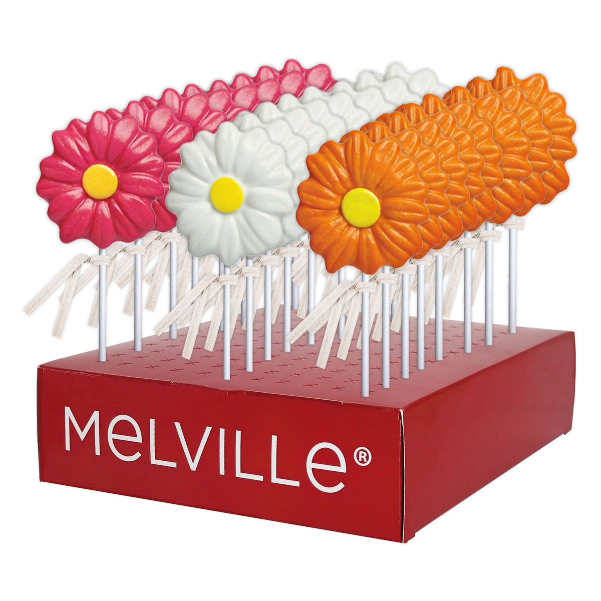 Fancy Daisy Lollipops - Assorted - Display Stand