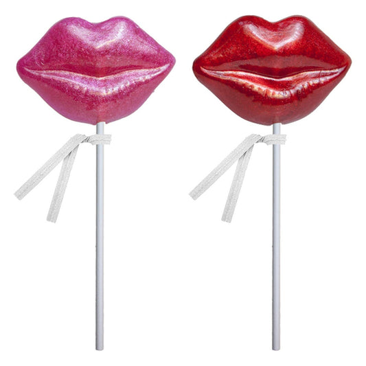 Glitter Lip Lollipops - Red & Pink - Bulk