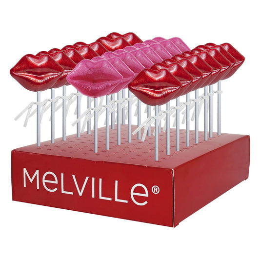 Glitter Lip Lollipops - Red & Pink - Display Stand