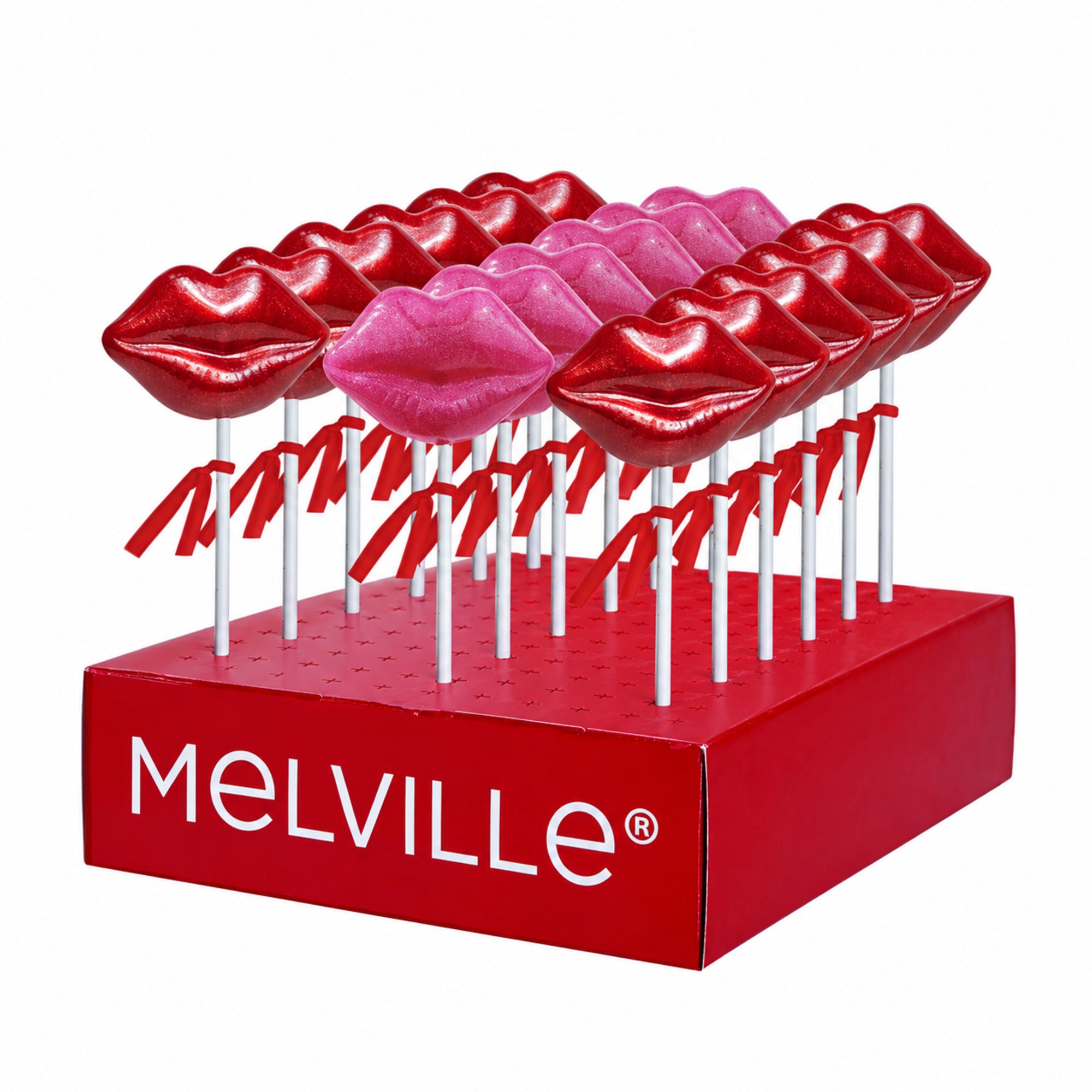 外箱有　日本未入荷　フランス　Lollipops　ロリポップス　光沢口紅 Glitter Lip Lollipops - Red & Pink | Hand-Poured – Melville Candy