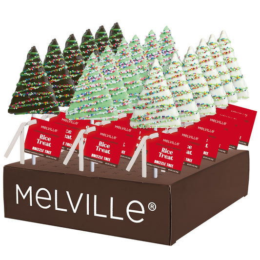 Drizzle Nonpareil Tree Rice Treat Pops Assorted - Display Stand