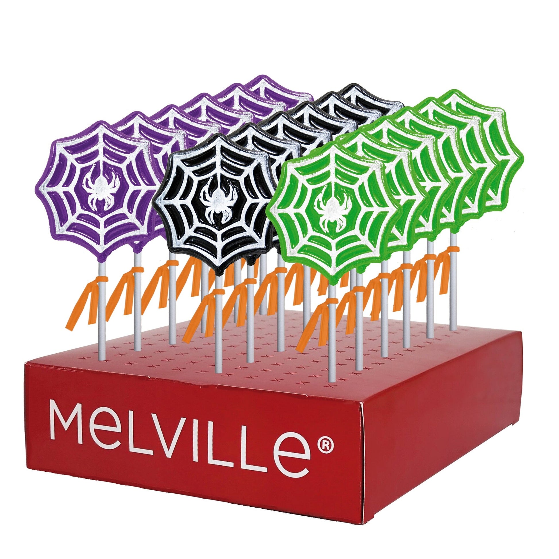 Frosted Spiderweb Lollipops Assorted - Display Stand