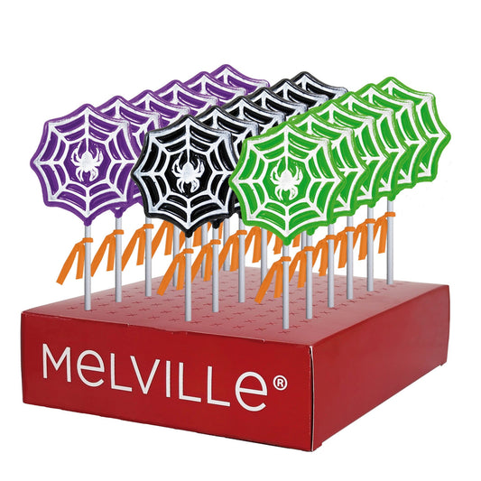 Frosted Spiderweb Lollipops Assorted - Display Stand
