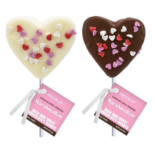 Heart Confetti Marshmallow Pops - White & Milk Choc. - Bulk