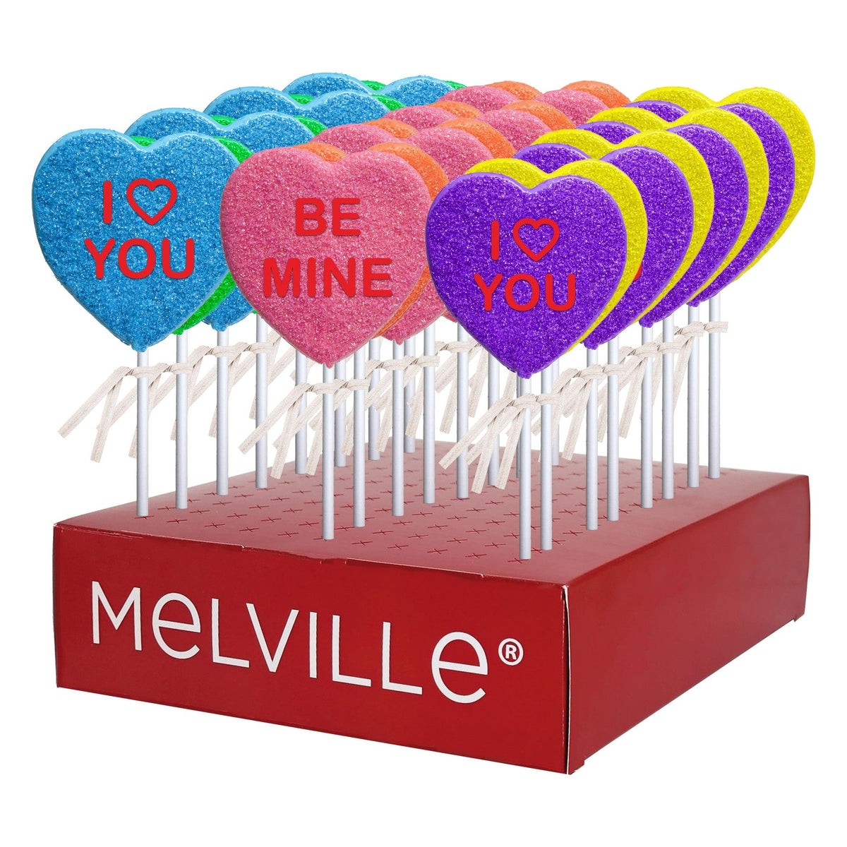 Conversation Heart Lollipops - Assorted - Display Stand