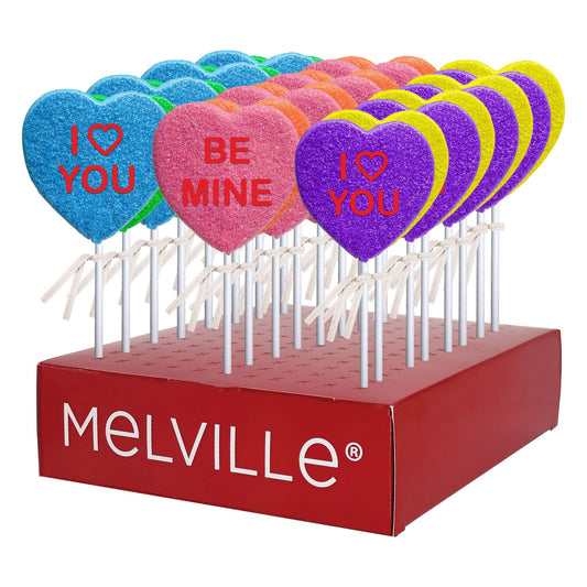Conversation Heart Lollipops - Assorted - Display Stand