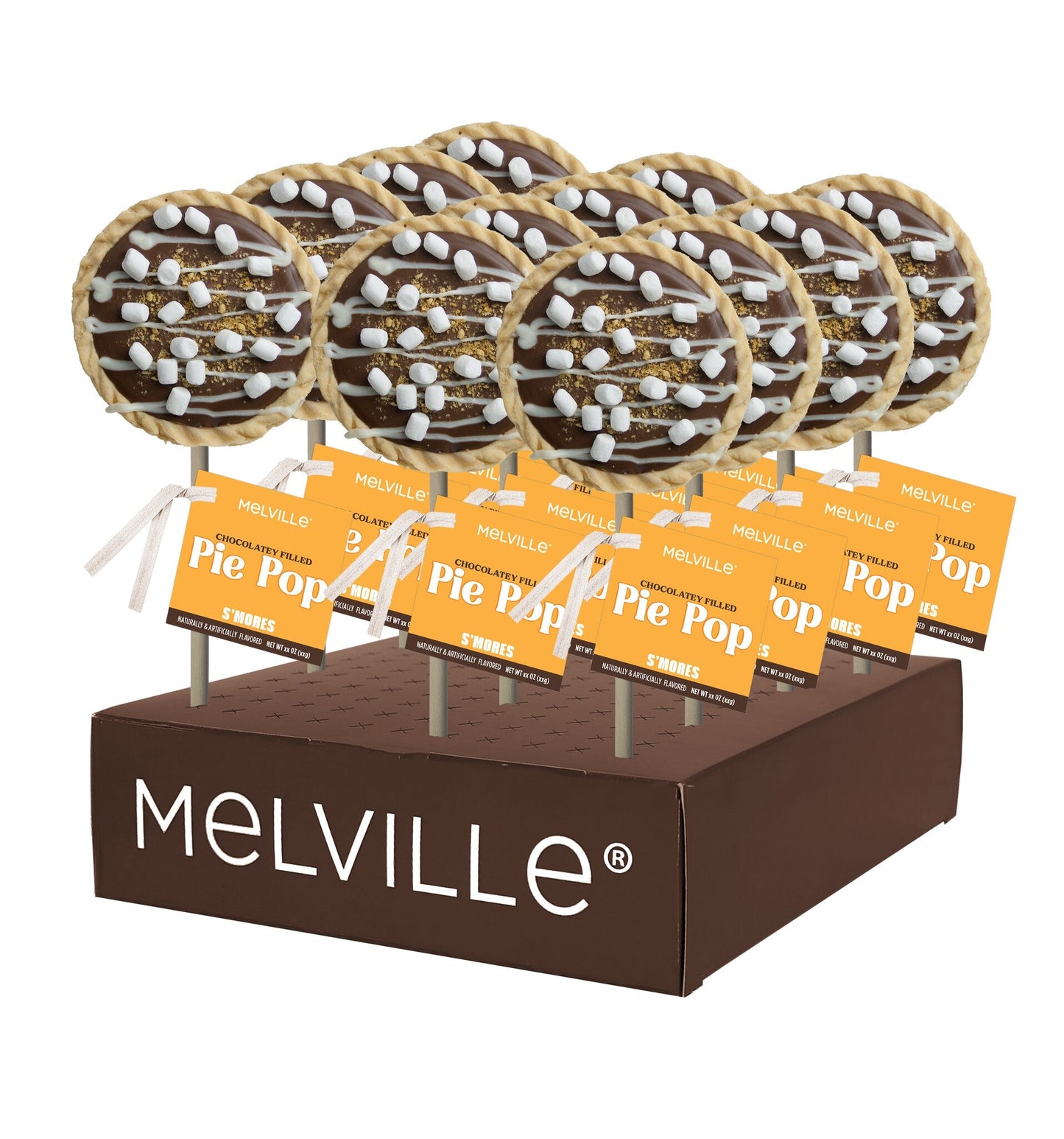 S'more Milk Chocolatey Fudge Pie Pops - Display Stand