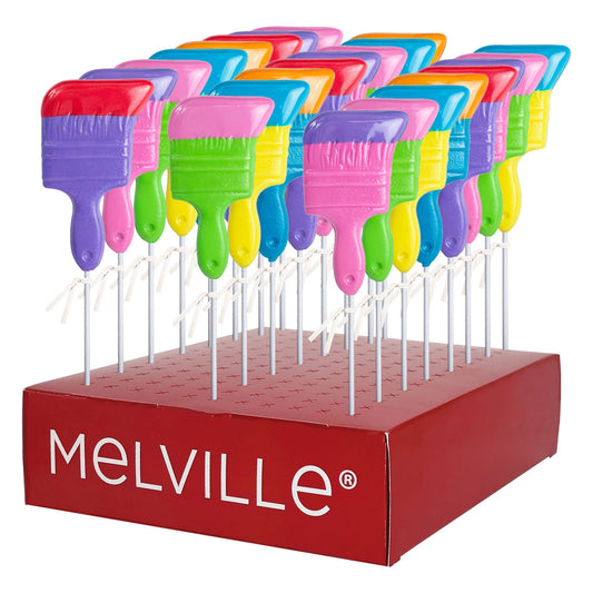 Dipped Paintbrush Lollipops - Assorted - Display Stand