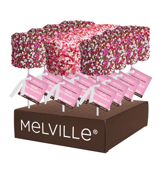 Giant Marshmallow Pops - Confetti Chocolatey-Dipped - Display Stand / Assorted