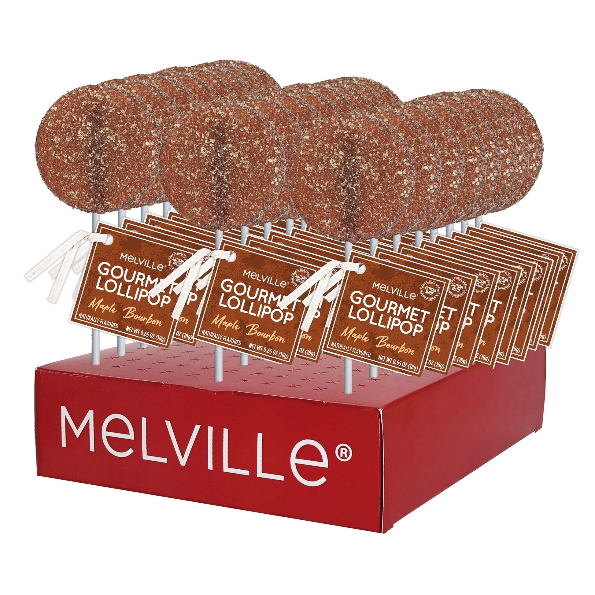 Gourmet Cocktail Lollipops - Maple Sugar Bourbon - Display Stand