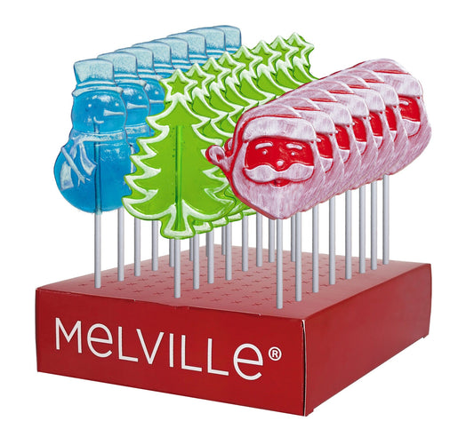 Frosted Holiday Lollipops Assorted - Display Stand