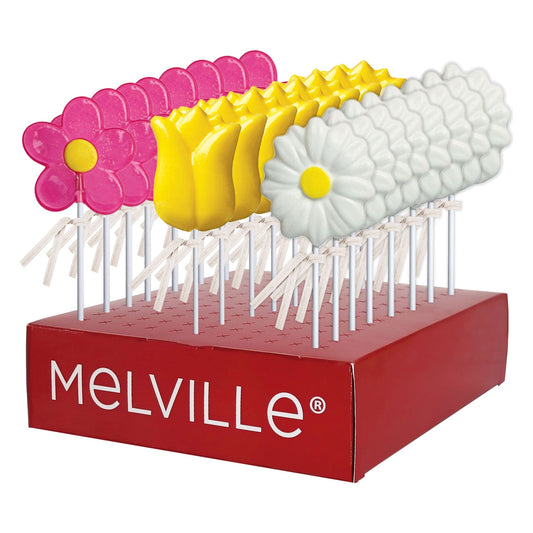 Spring Flowers Lollipops - Assorted - Display Stand