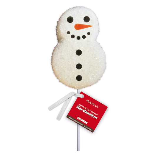 Sugar Crystal Snowman Marshmallow Pops - Bulk