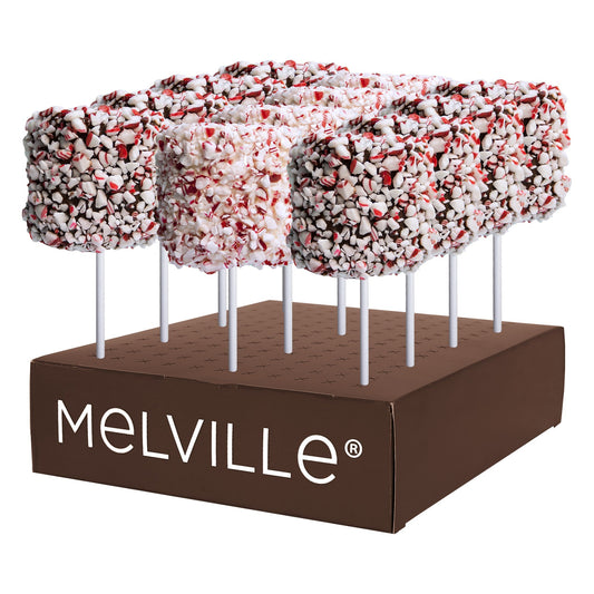 Giant Marshmallow Pops - Peppermint & Chocolatey Coating - Display Stand / Assorted White & Dark Chocolate