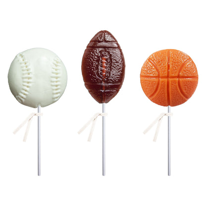 Sports Lollipops - Baseball, Football, Basketball - Bulk