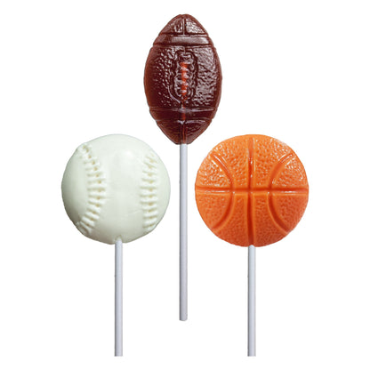 Sports Lollipops - Baseball, Football, Basketball - Bulk
