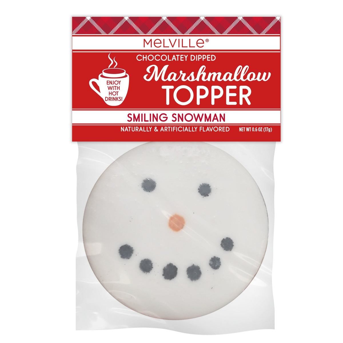 Smiling Snowman Marshmallow Toppers - Gusset Bag
