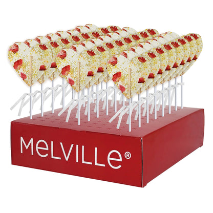 Gourmet Cocktail Lollipops - Strawberry Champagne - Display Stand