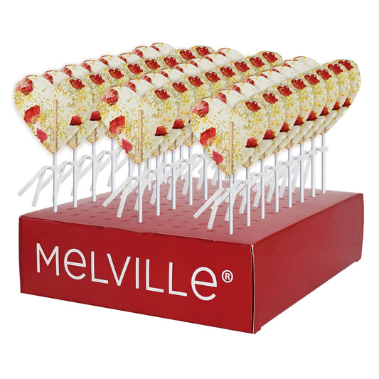 Gourmet Cocktail Lollipops - Strawberry Champagne - Display Stand