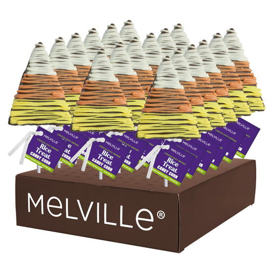 Candy Corn Drizzle Rice Treat Pops - Display Stand