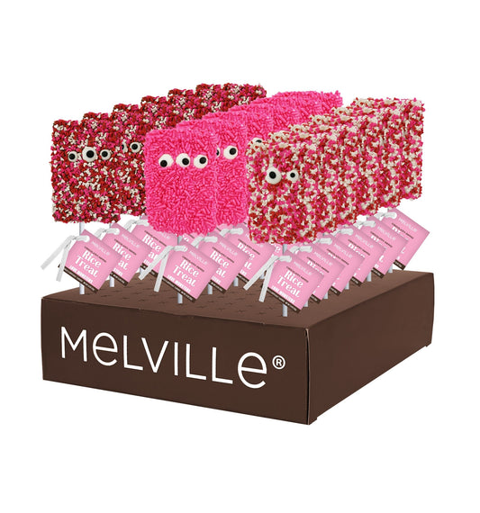 Valentine Monster Sprinkle Rice Treat Pops - Display Stand
