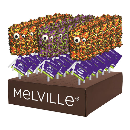 Halloween Monster Sprinkle Rice Treat Pops Assorted - Display Stand