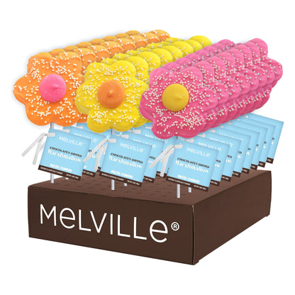 Flower Marshmallow Pops - Assorted - Display Stand