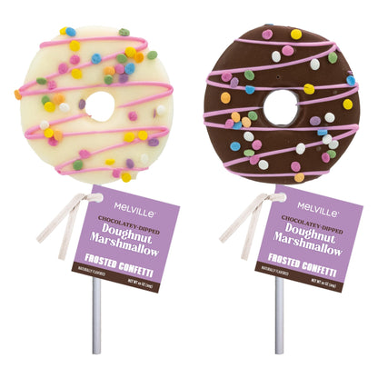 Marshmallow Donut Pops Chocolatey-Dipped with Confetti - Bulk / Variety