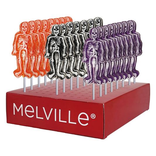 Frosted Skeleton Lollipops - Assorted - Display Stand