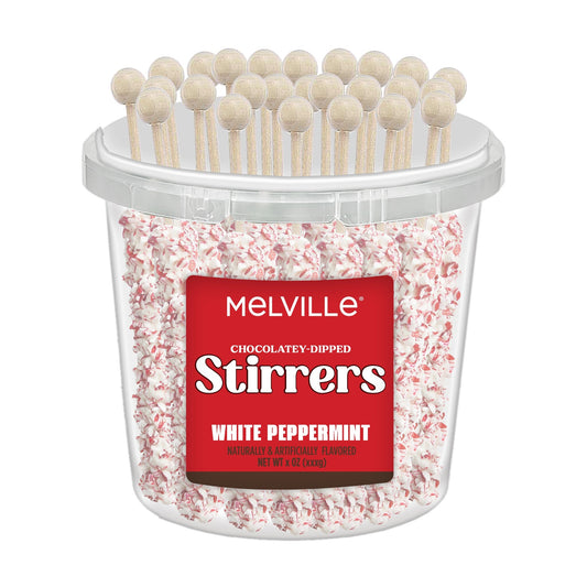 Chocolatey Stirrers 30ct Bucket - Peppermint White Chocolatey