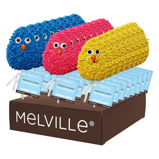 Easter Chick Marshmallow Pops - Assorted Colors - Display Stand