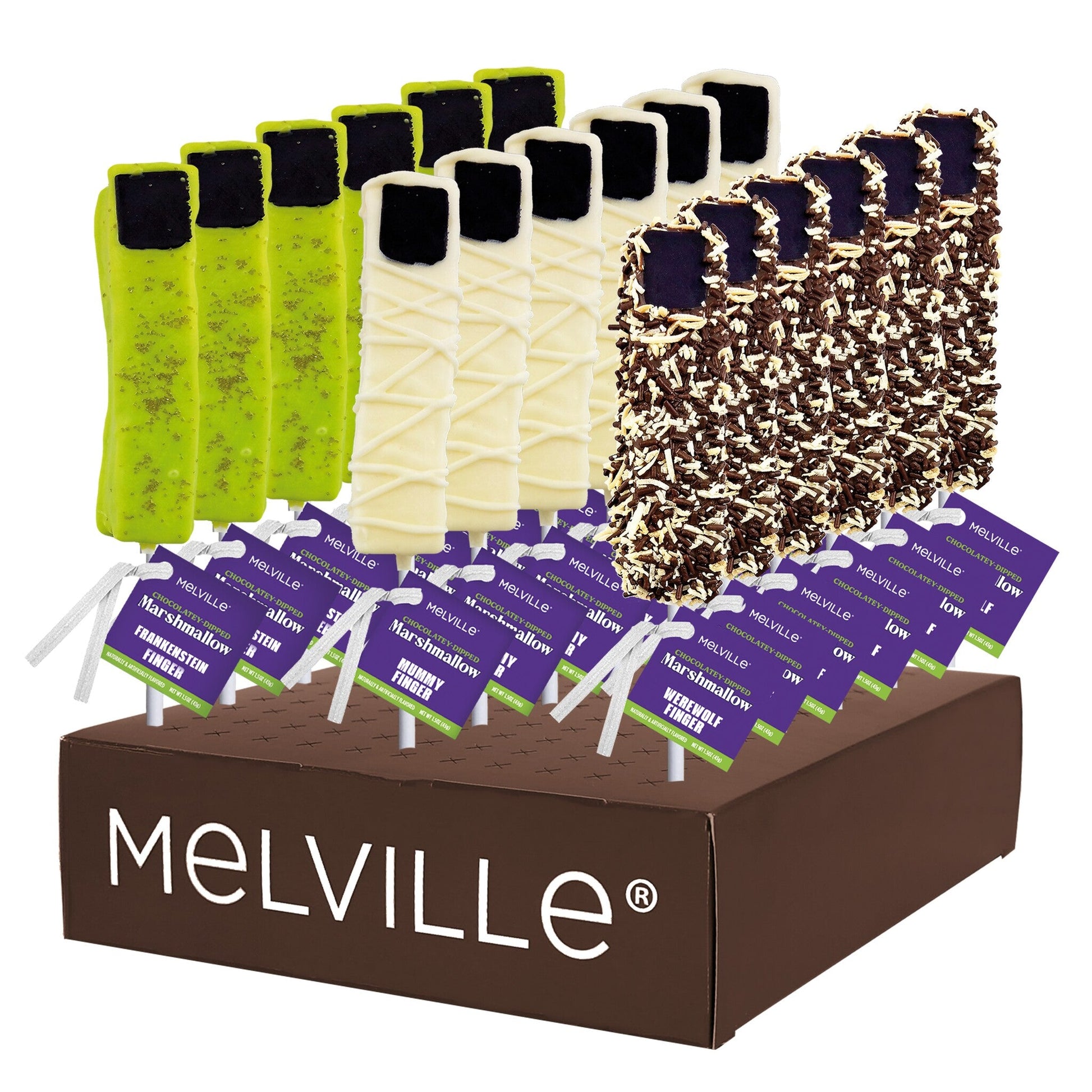 Monster Finger Marshmallow Pops Assorted - Display Stand