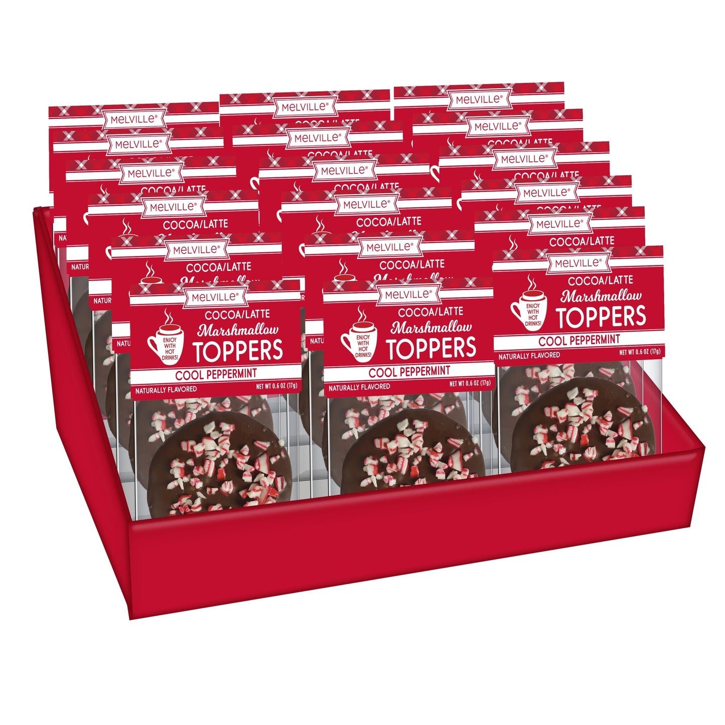 Dark Chocolatey-Coated Marshmallow Toppers with Peppermint - Display