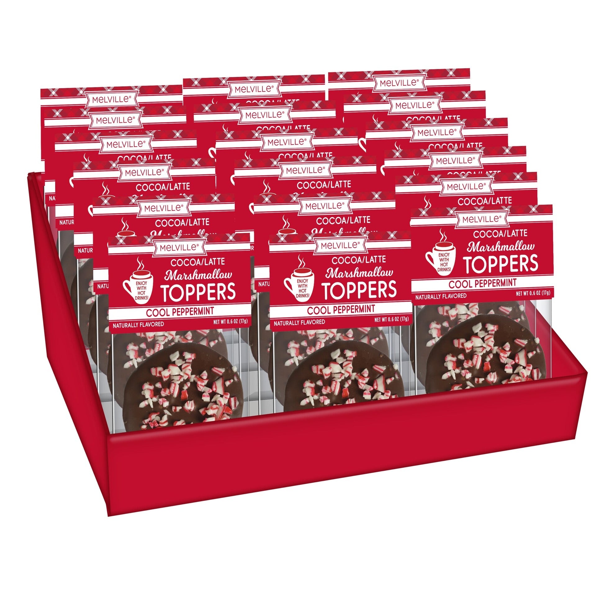 Dark Chocolatey-Coated Marshmallow Toppers with Peppermint - Display