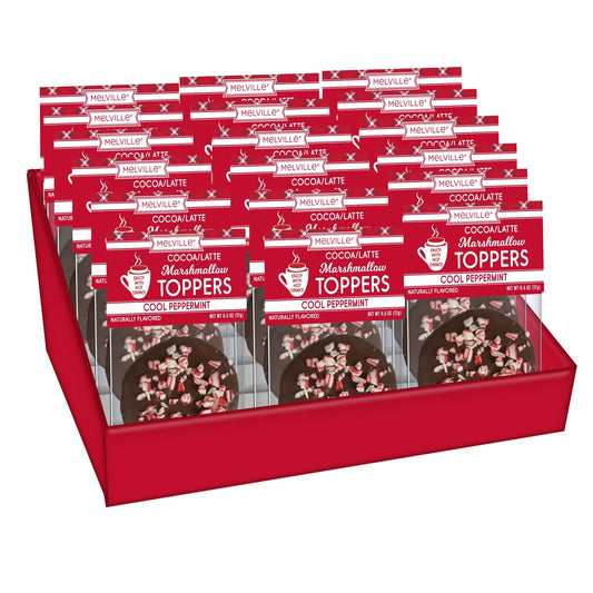 Dark Chocolatey-Coated Marshmallow Toppers with Peppermint - Display