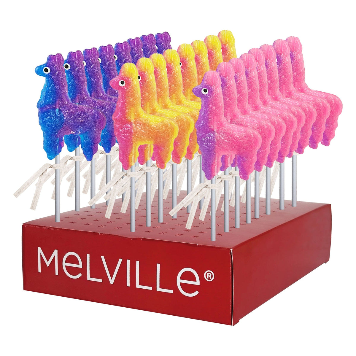 Glitter Llama Lollipops - Assorted - Display Stand / Classic