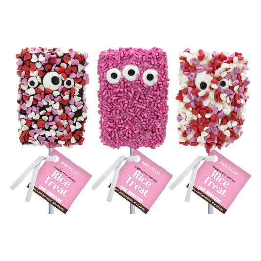 Valentine Monster Sprinkle Rice Treat Pops - Bulk
