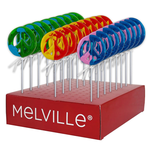 Peace Sign Asst Lollipops - Display Stand