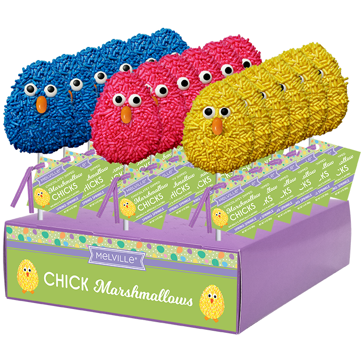 Easter Chick Marshmallow Pops - Assorted Colors